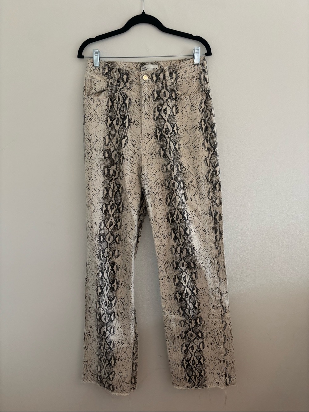 Zara High-Rise Snake Print Jeans